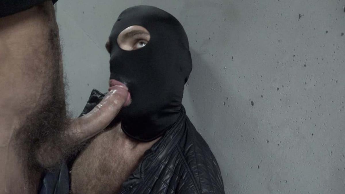 Caillera XXL Dominates Hooded Cocksucker in Raw Parking Lot Fuck