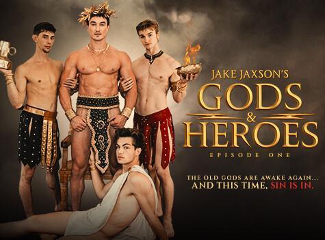 Gods & Heroes Ep 1: Cade Maddox jako Zeus Barebacks Oliver, Zane & Gage v Orgy