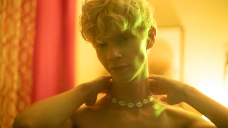 Blonde Twink LilDrew Solo Masturbation Session with Smooth Body and Cumshot